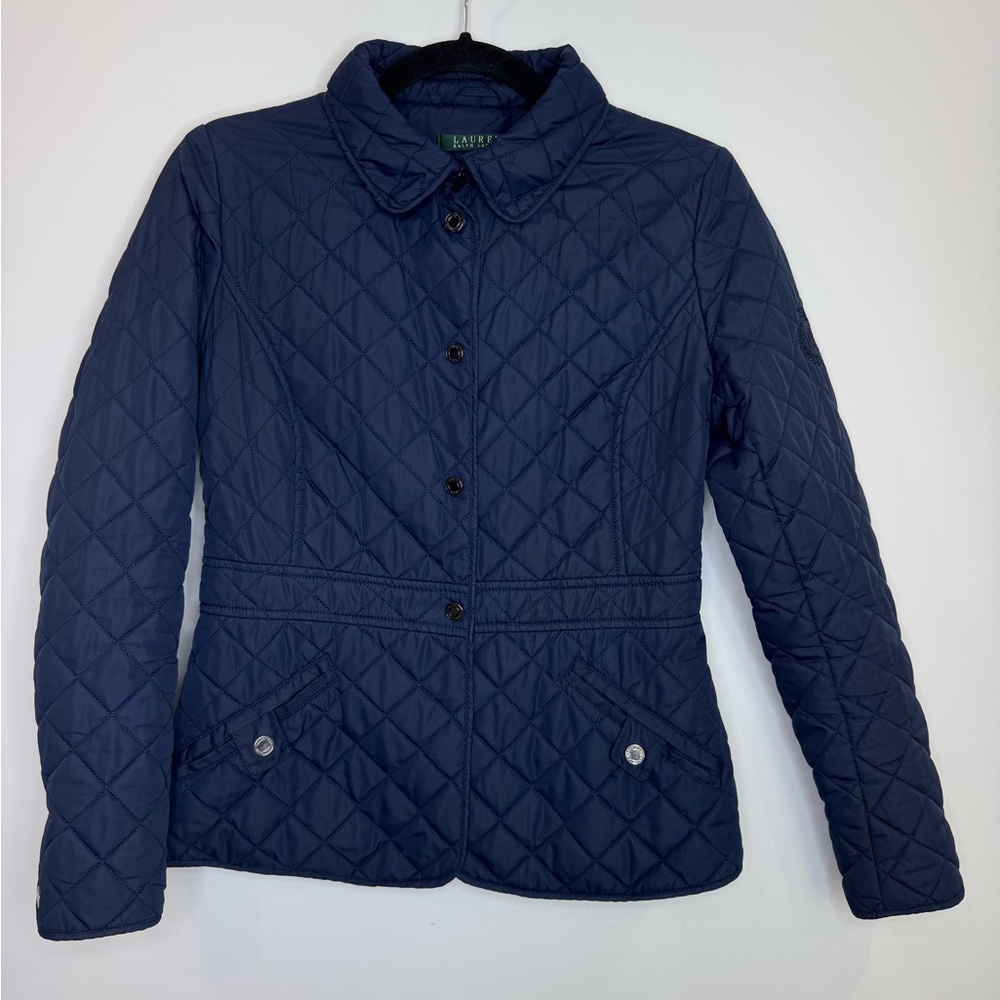 Ralph Lauren Navy Quilted snap Jacket size PXS